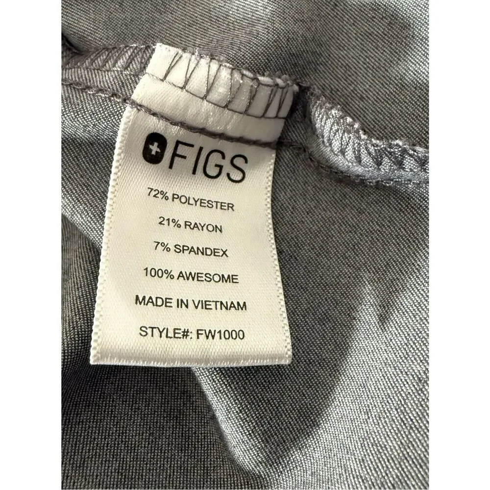 Figs Scrubs Top Catarina One-Pocket Womens Sz M Graphite Medical Nurse PO1568